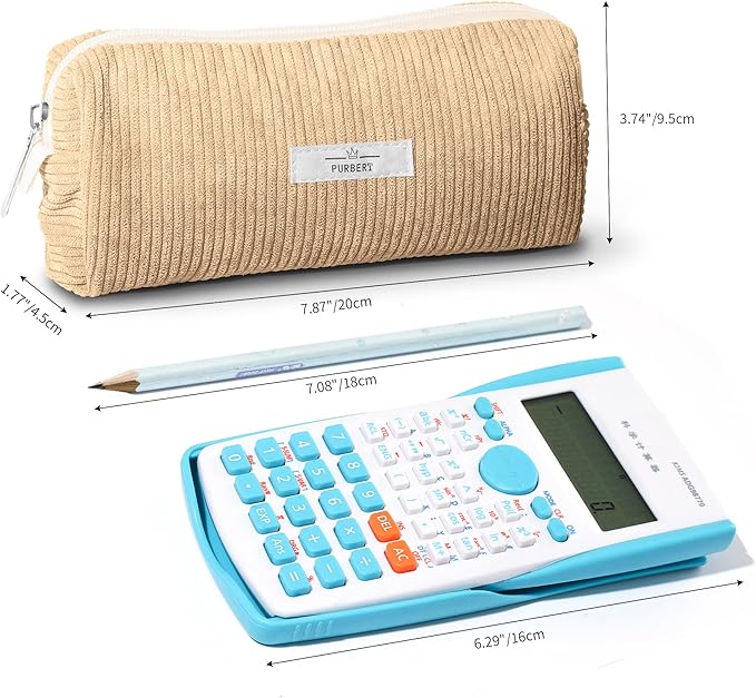 Pencil Bag Pen Case, Soft Corduroy Small Pencil Pouch Organizer with Zipper, Cute Pencil Case Pouch Stationery for Girls and Boys – Apricot