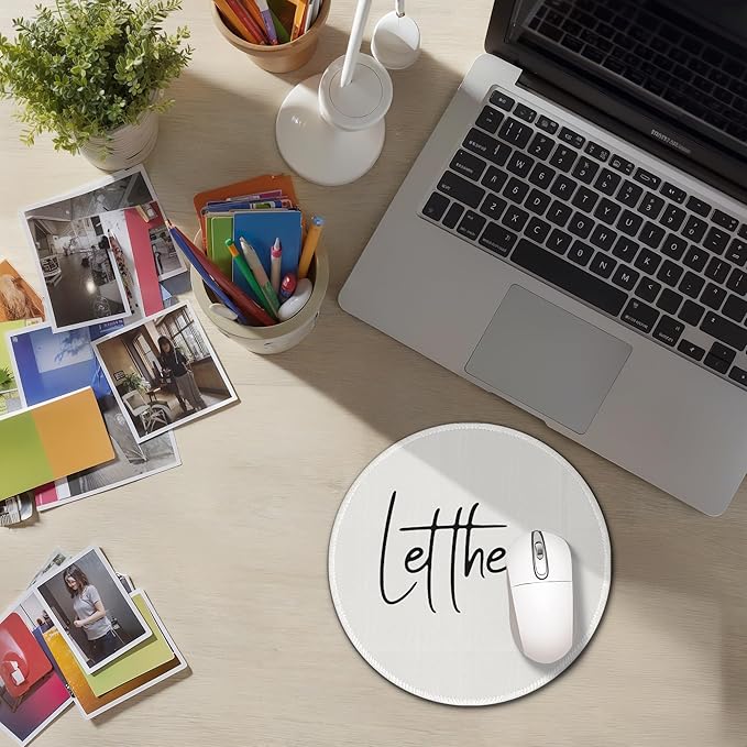Let Them Funny Mouse Pad Mousepad, Inspirational Mental Health Mouse Pads for Desk Home Office Computers Laptop Accessories, Funny Office Gifts for Coworkers, 7.9x7.9 Inch