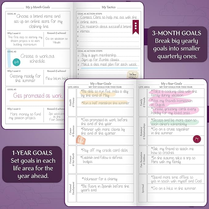 Legend Planner Pocket – Small Undated Monthly & Weekly Goal Journal and Calendar for Productivity, Mini Life Organizer Planner Perfect for Purse, Size: 3.5" x 6.2" Hardcover – Dark Purple