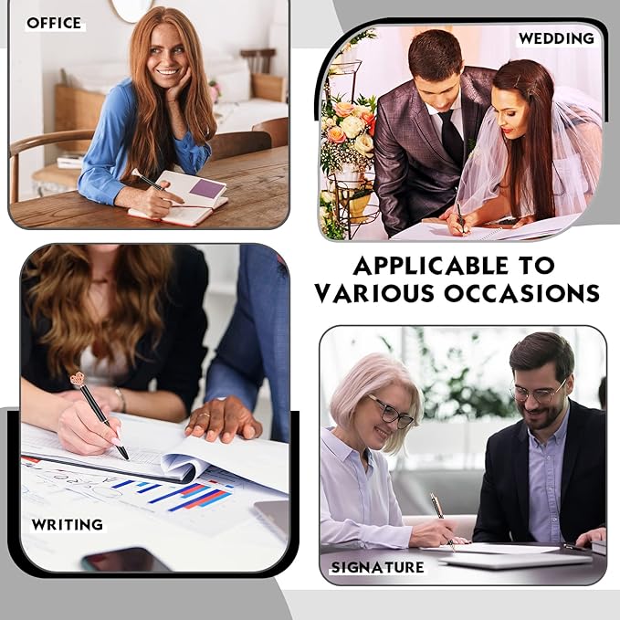 12 Pcs Diamond Pens Metal Liquid Sand Glitter Cute Ballpoint Pen Set Girly Crystal Pen Women Ballpoint Pen Black Ink Ball Point Pen Gift for Women Office Supplies School Wedding Party Desk (Black)