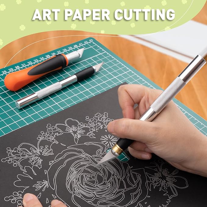 Exacto Knife, 22-Piece Exacto Knife Set, Hobby Knife with Exacto Blades, Craft Knife for Modeling, Carving, Precision knife for Stencil, Crafting, Scrapbooking, Art Knife