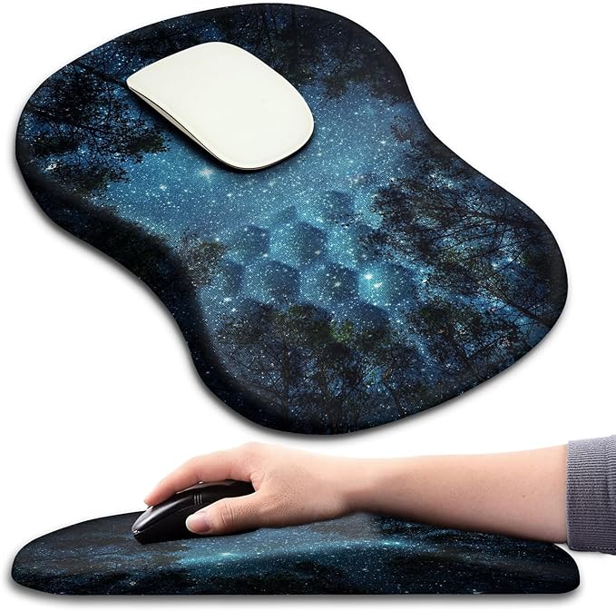 Mouse Pad Wrist Support, Ergonomic Mouse Pad with Massage Dot, Comfortable Computer Mouse Pad for Laptop, Wrist Rest Pain Relief Mousepad with Non-Slip PU Base for Office & Home, 12 x 8 in