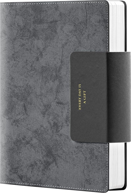 Lined Leather Journals for Writing B5 Large Journaling Notebooks with 100 GSM Thick Paper Journal Notebook for Men & Women with Buckle Closure Travel Work Note Taking Diary, 7.28" x 10.23", Grey