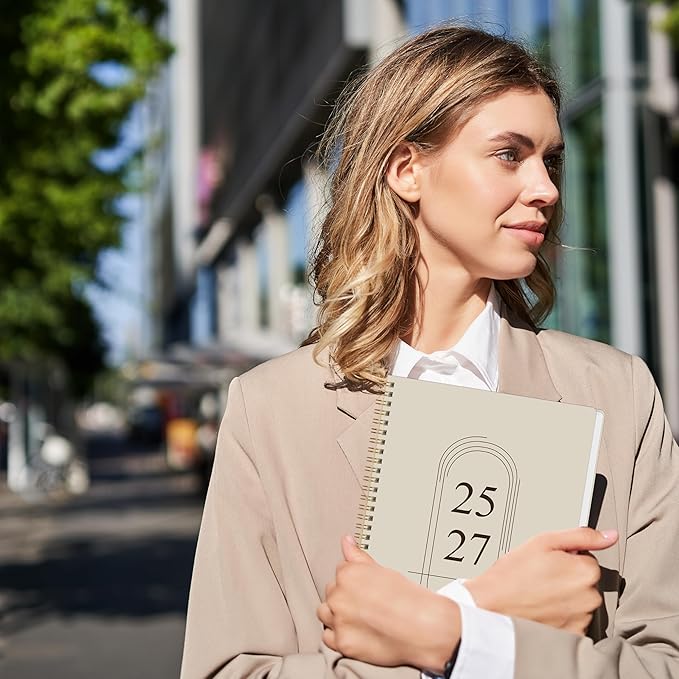 Monthly Planner 2025-2027 - 2 Year Monthly Planner Calendar 2025-2027, July 2025 - June 2027, 7.3" * 9.5", 24 Months Calendar Planner with Waterproof Cover＆Spiral Bound, for Office, School Home Planning - White