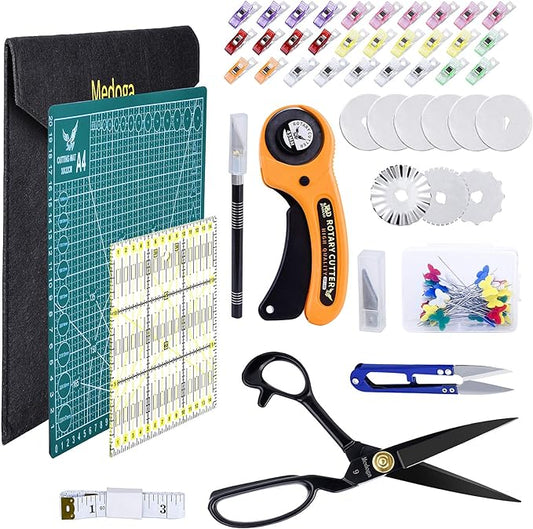 104Pcs Rotary Cutters, Rotary Cutter Set with Cutting Mat, Patchwork Ruler, Carving Knife, Rotary Cutter Kit for Sewing and Quilting