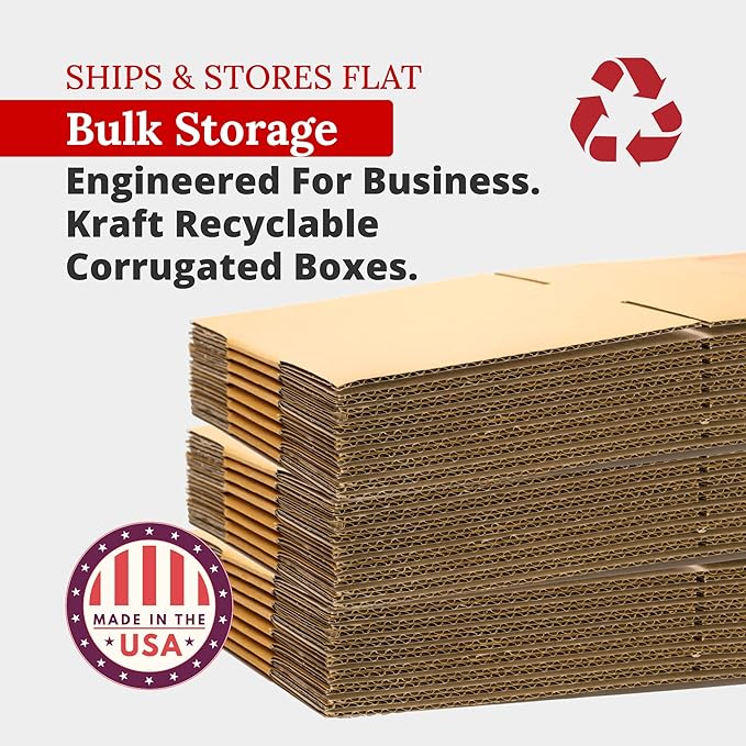 Partners Brand Moving Boxes, Medium 14" x 10" x 6" (100 Pack), Corrugated Cardboard Box for Packing Packaging Mailing Storage & Shipping for Home or Office, 32 ECT - Pack of 100