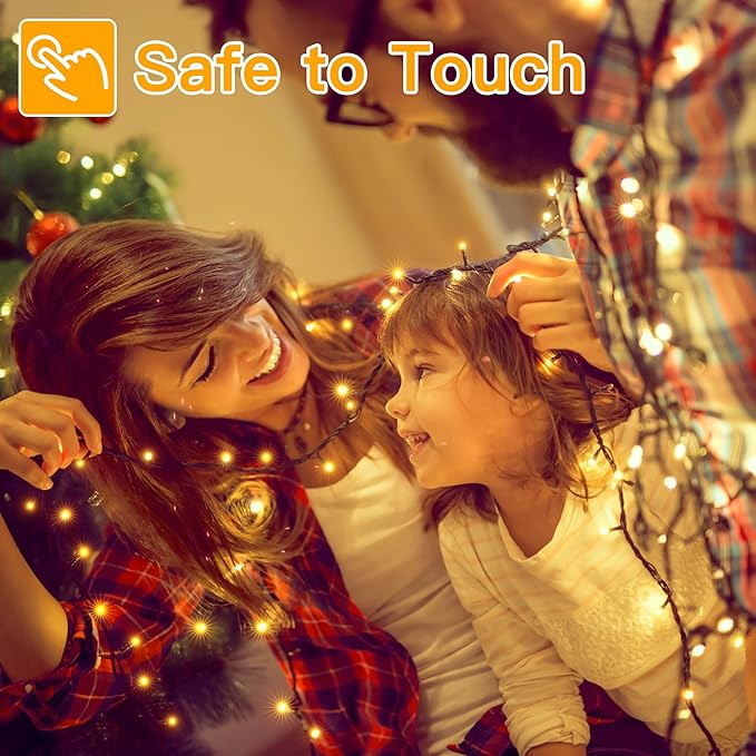 Ollny Christmas Tree Lights 400LED 132FT, Remote Plug-in Christmas Lights with Timer and 8 Modes, Waterproof Outdoor String Light for Thanksgiving Xmas House Indoor Outside Decorations(Warm White)