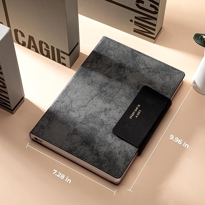 Lined Leather Journals for Writing B5 Large Journaling Notebooks with 100 GSM Thick Paper Journal Notebook for Men & Women with Buckle Closure Travel Work Note Taking Diary, 7.28" x 10.23", Grey