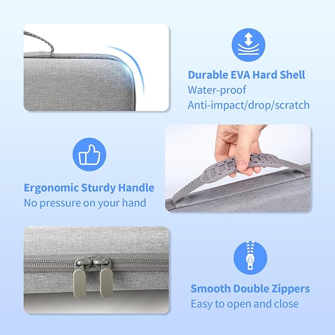 M08F Portable Printer Case - Sturdy EVA Travel Bag, Compatible with Itari, PhoPRT, COLORWING, Odaro, Phomemo Portable Printer and HPRT MT800 Thermal Printer, Lightweight