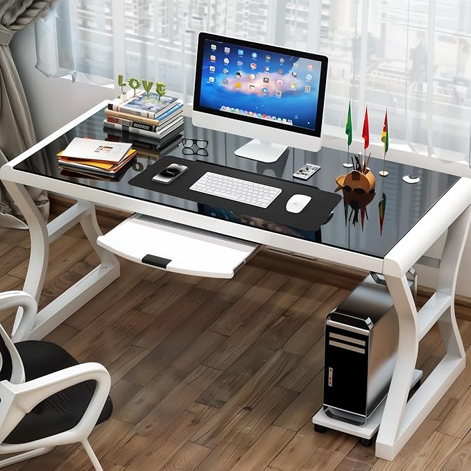 Non-Slip Desk Pad, Waterproof PU Leather Protector, Easy Clean Laptop Mat for Work/Home/Decor (Black 31.5" x 12")