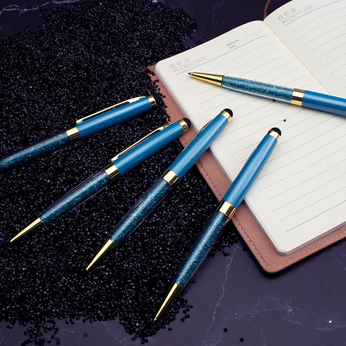 Ancolo Personalized Gift Pens - Ballpoint Pen with Stylus Tip Stylish Pens, Premium Crystal Diamond Pen, Engraved Your Logo or Slogan Perfect for Graduate Lawyer/Professor 10PCS/ Pack