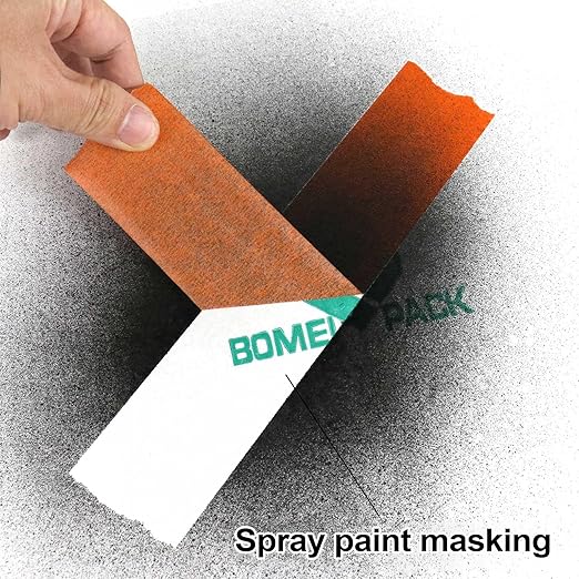 BOMEI PACK 3 Pack Orange Painters Tape, 2inch x 30yds, Multi Size Painting Masking Tape, Clean Release Paper Tape for Home and Office