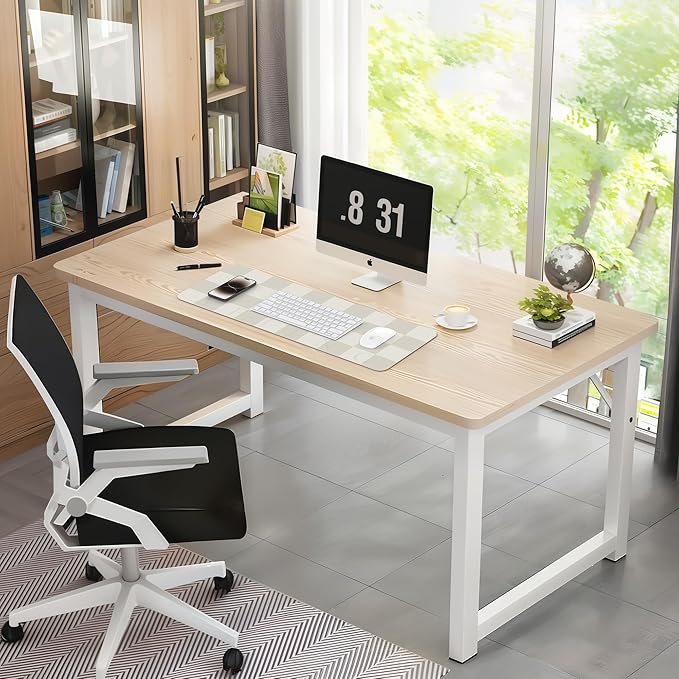 Non-Slip Desk mat, Leather Desk mat, Waterproof PU Leather Desk pad Protector, Large Mouse pad, Easy Clean Laptop Desk Writing Mat for Work/Home/Decor(31.5"x12", White Grey)