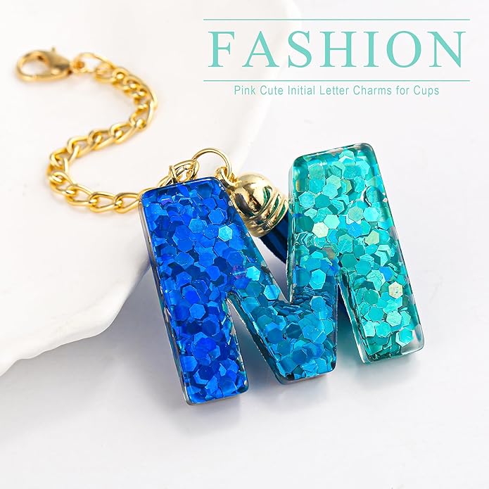 Letter Charm Accessories for Stanley Cup 1 PCS Cute Initial Keychain Handle Charm for Stanley Tumbler for Women