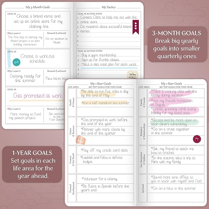 Legend Planner Pocket – Small Undated Monthly & Weekly Goal Journal and Calendar for Productivity, Mini Life Organizer Planner Perfect for Purse, Size: 3.5" x 6.2" Hardcover – Rose Gold