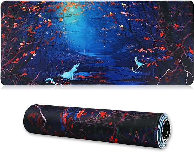 Large Gaming Mouse Pad with Stitched Edges,[27.5x11.8In] Extended Mouse Pad with Non-Slip Natural Rubber Base for Gamer/Desktop/Office/Home 70x30 Forest07