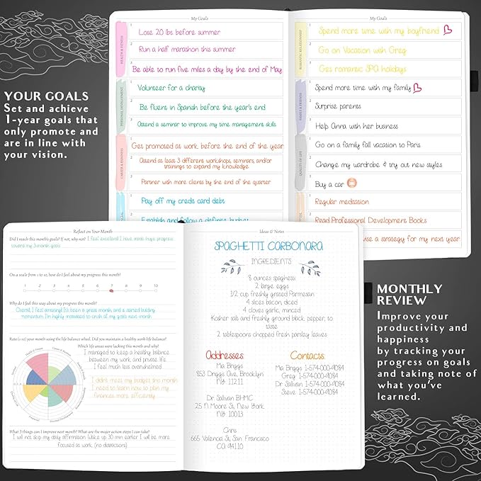 Legend Planner PRO Hourly Schedule - Weekly & Daily Organizer with Time Slots. Appointment Book Journal for Work & Personal, A4 (Black)