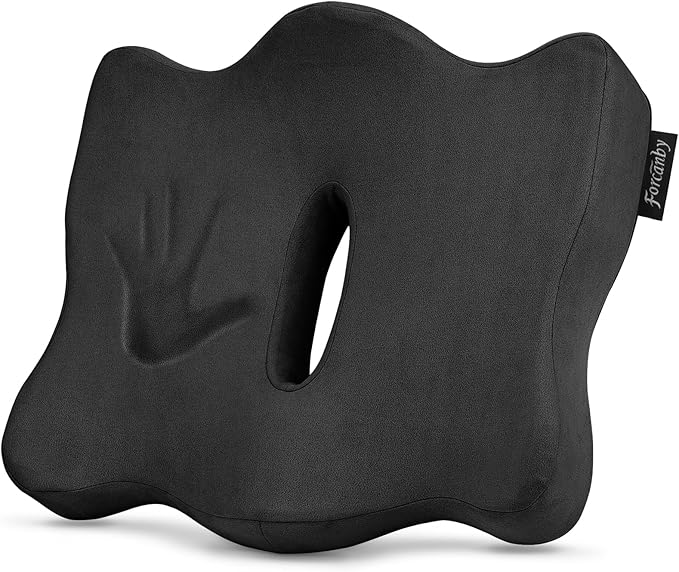 Memory Foam Seat Cushion - Seat Cushion for Office Chairs - Ergonomic Cushions Pad Pillow for Pressure Relief Sciatica & Pain Relief, Seat Cushion with a Storage Bag (Black)