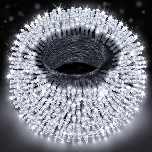 Outdoor Fairy Lights Waterproof, Plug in String Lights F8 Upgraded with 8 Modes Timer, 98Ft 200 Twinkle LED Outdoor & Indoor Decor for Garden/Patio/Yard/Wedding/Holiday Party