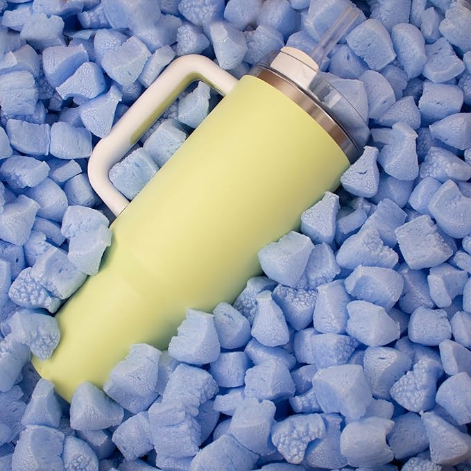 Magicwater Supply - .5 Cu Ft - Blue Breaker Shaped Recycled Anti Static Packing Peanuts - Compostable & Biodegradable Cushion for Shipping - Dust-Free & Abrasion Resistant - Void Filler