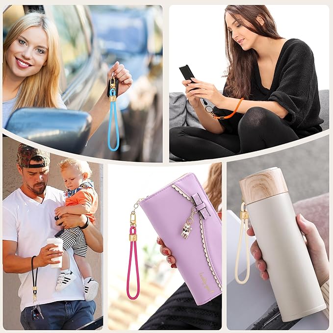 Fishent Keychain Wristlet lanyard, Cute Key Chain Holder, Upgraded Woven Wrist Lanyard for Keys, Wristlet Strap Keychain for Women Men Car Keys ID Badges Card Wallet Phone (Royal Blue)