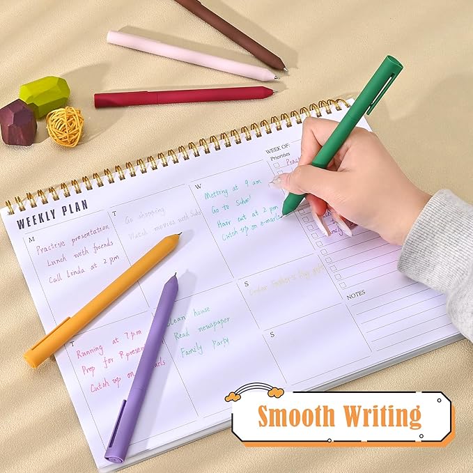 BAYTORY 8Pcs Colored Gel Pens, 0.5mm Fine Point Multicolored Ink Pen, Colorful Pens Smooth Writing for Note Taking and Marking Supplies (Purple)