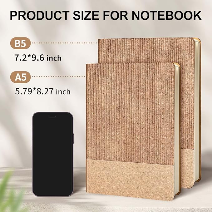 Lined Journal Notebook for Work College Ruled Note Book 5.79"x8.27" A5 PU Leather Daily Journaling 216 Pages for Women Men Writing Home School Supplies Business (RoseGold)