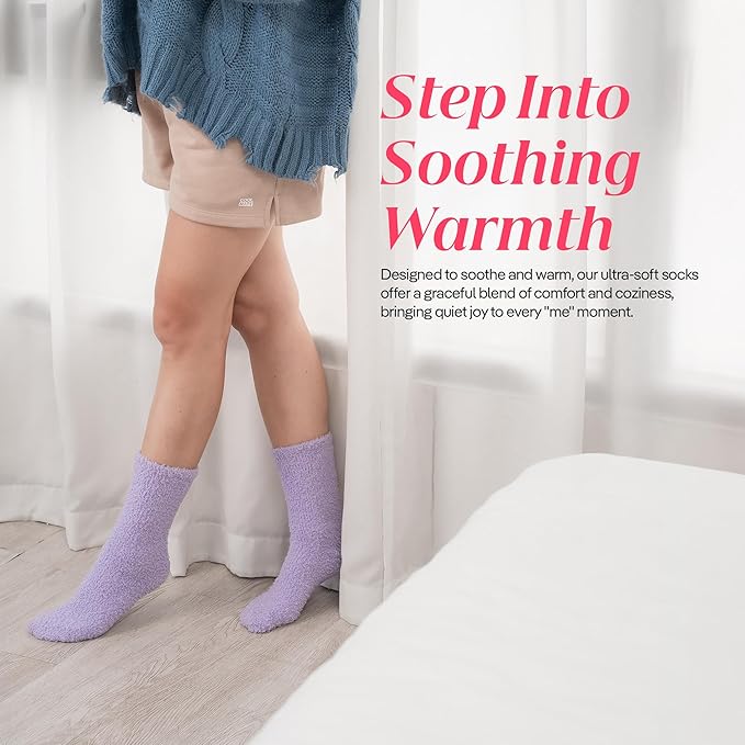 CoolMate GLOBAL Fuzzy Socks for Women Gift Box, Cozy, Soft, Comfy & Cloud-Like Socks, Plush, Durable for Spa, Home