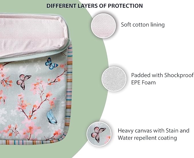 Maison d'Hermine Laptop Bag upto 15.6 inch Stain and water repellent Cotton canvas - Blossom In Spring
