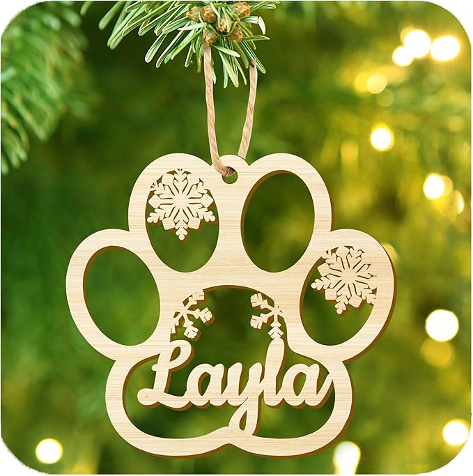 Personalized Christmas Ornaments with Name,Wooden Christmas Tree Ornaments 2025 with Custom Family Name for Kids Adults,Xmas Ornaments for Christmas Tree Gifts (03-Christmas Ornament with Bow)