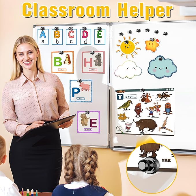 VNDUEEY 90 Pack Black Fridge Magnets, Refrigerator Magnets Strong Magnets for Whiteboard, Magnet Refrigerator, Small Magnet for Classroom, Kitchen, Office, Locker, Map Decorative