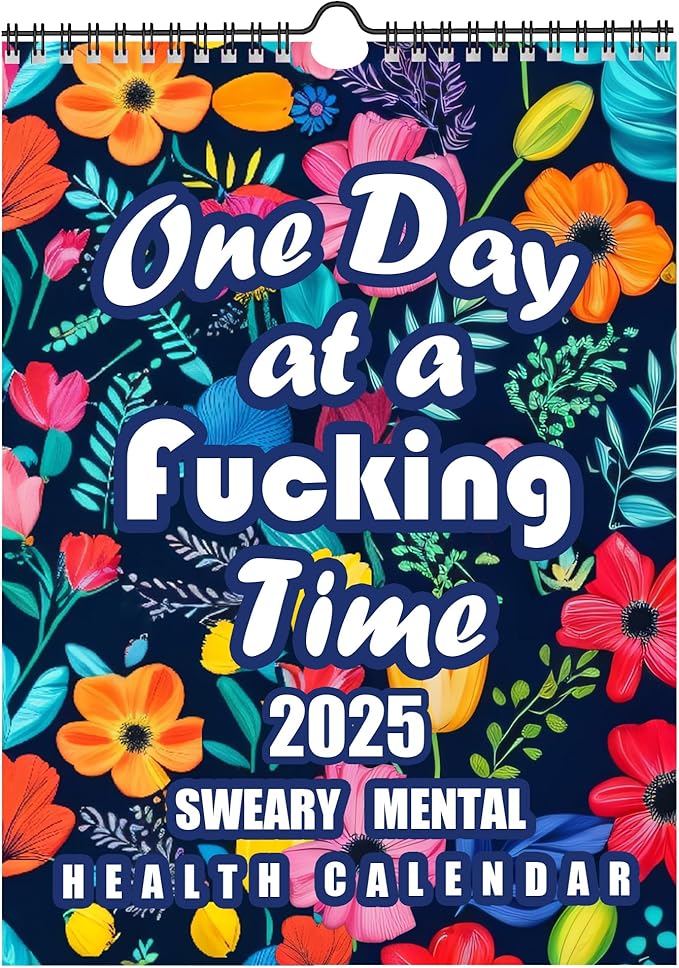 Mental Health Calendar 2025 | Funny Sweary Calendar 2025 | 2025 Wall Calendar, 12 Monthly Funny Wall Calendar Sweary Mental Health Calendar Monthly Planner for Wall Decor