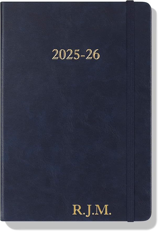 Wykeham's Executive 2025-26 Daily Journal Planner – Mid-Year Academic Diary (Personalized Royal Blue, 8.5"×5.5")