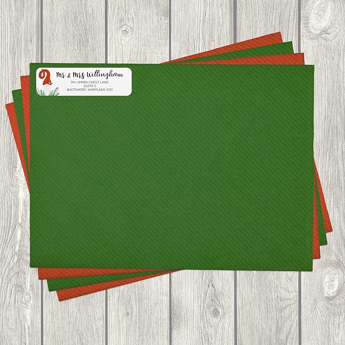 Holiday Gnome Rolled Address Label/Roll of 250 Adorable Christmas Personalized Address Labels/Designer Return Address Stickers in Elegant Plastic Dispenser