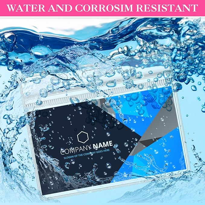 Marspark 50 Sets Clear Name Tags with Lanyard, Lanyards for ID Badges Reusable Strap with ID Holder Plastic Name Badges for Adults Business School Church Conference (Pink)