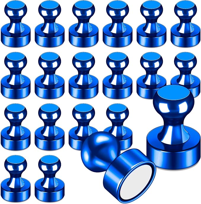 LOVIMAG Fridge Magnets 20Pcs Refrigerator Whiteboard Small Strong Magnet Classroom Kitchen Accessories Decorative Locker Set Decor Must Haves Office Calendar Refrigerador Magnetic Cute Crafts Blue