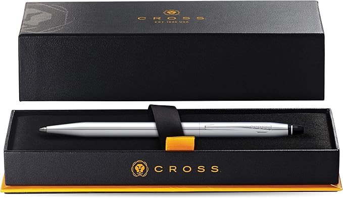 Cross Click Refillable Ballpoint Pen Presented in a Everyday Gift Box - Medium Point, Black Ink, Chrome