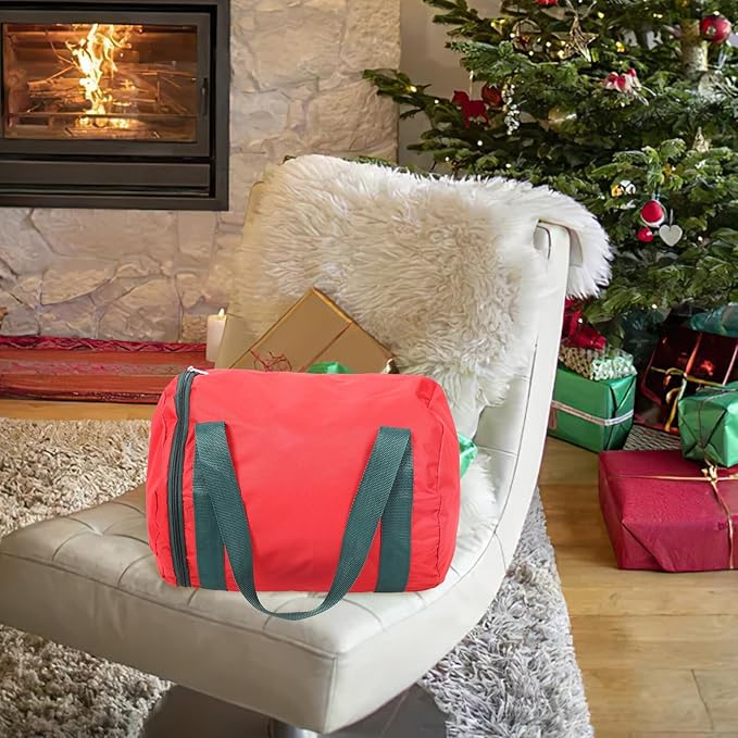 Uonlytech Oxford Cloth Christmas Lamp Storage Bag with Zipper and Carry Handles Capacity Xmas Light Reel Organizer Tree Storage Pouch for Holiday Decoration Protection