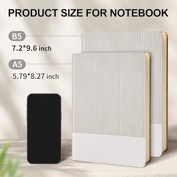 Lined Journal Notebook for Work College Ruled Note Book 5.79"x8.27" A5 PU Leather Daily Journaling 216 Pages for Women Men Writing Home School Supplies Business (Grey)