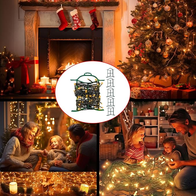 Set of 6 Rope Winder, Strong & Hangable Light & Cord Wind Up Christmas Light Storage for Organizing Christmas Lights & Electric Cords, Each Holds Up to 98 ft (Red, 7inch x 8inch)