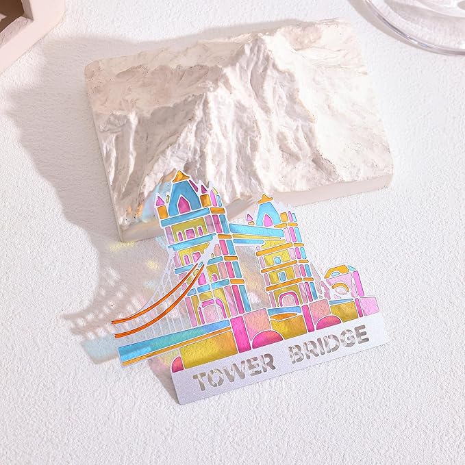 Metal Bookmarks with Transparent Design - Tower Bridge Book Mark for Readers, Aesthetic Book Markers for Kids, Teens, Teachers, Students, Gifts for Book Lovers, Writers, Reading Women & Men