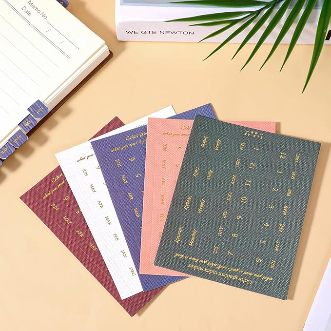 10 Sheet Month Tabs for Planner, Colorful Self-Adhesive Planner Monthly Tabs, Notebook Index Tabs for Planners Office Study Journal Notebook Agendas Organizers Office Supplies