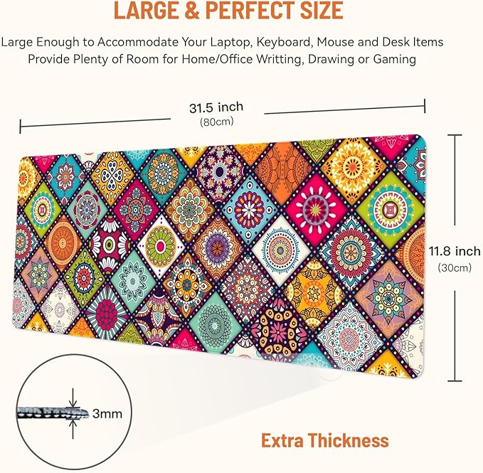 Mousepad Desk Mat Gaming Large Keyboard Cute Office Desktop Computer Laptop XXL Long Big Kawaii Aesthetic Girly Pretty Design Women Girl Gamer Oversized Wide 30x12'' Mousepad, Art