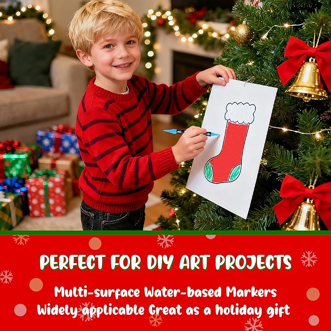 24 Colors Acrylic Paint Markers, Dual Tip with Fine Tip and Brush Tip Pens for Stone, Wood, Calligraphy, Canvas, Ceramic, Metal, Glass, Rock Painting, DIY Crafts Art Supplies Kit