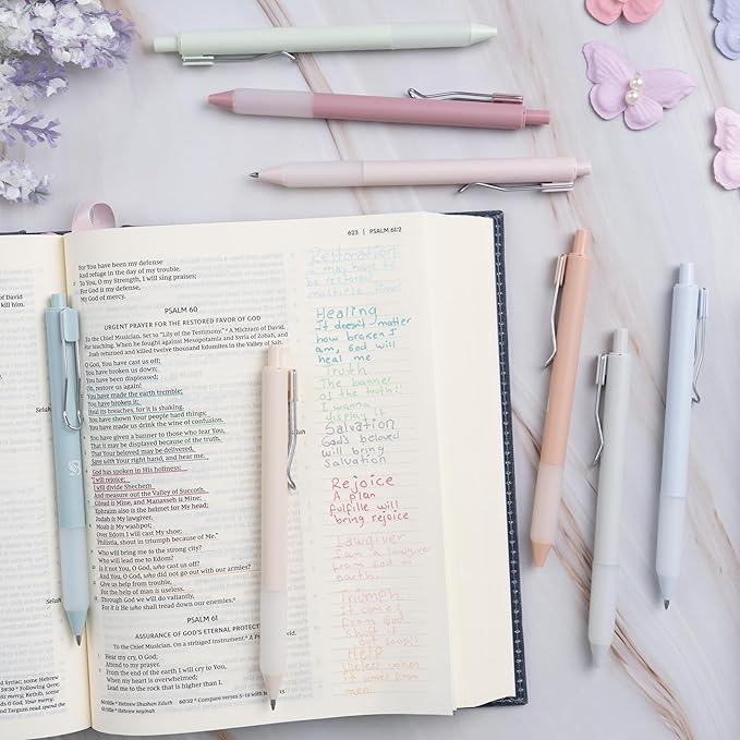 BLIEVE - Gel Pens Matte Finish, Smooth Writing, No Bleed - For Journaling, Bible Notes, Drawing - Cute School Supplies, 8 Pack (Pastel)