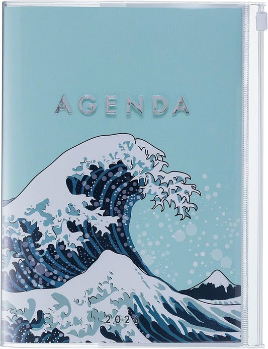 MARK'STYLE A5 Weekly Vertical Planner 16 Months (Sep. 2025 – Dec. 2026) with Soft Transparent PVC Cover,Refillable, Pocketed, for Daily Organizing & Planning (Wave Mint)