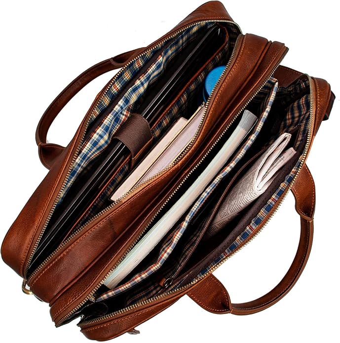 Marc Peter Laptop Bag Los Angeles I Leather Shoulder bag for 15.6 inch Laptop I Briefcase for men and women