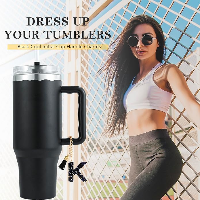 Letter Charm Accessories for Stanley Cup 1 PCS Cute Initial Keychain Handle Charm for Stanley Tumbler for Women