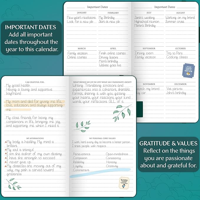 Legend Planner Pocket – Small Undated Monthly & Weekly Goal Journal and Calendar for Productivity, Mini Life Organizer Planner Perfect for Purse, Size: 3.5" x 6.2" Hardcover – Viridian Green