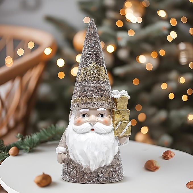 Leekung Gnome Statues for Christmas Decorations- Christmas Gnomes Figurines for Tabletop Shelf Fireplace Mantle Table Decor,Winter Retro Holiday Indoor Home Decorations,Xmas New Year Gifts for Women